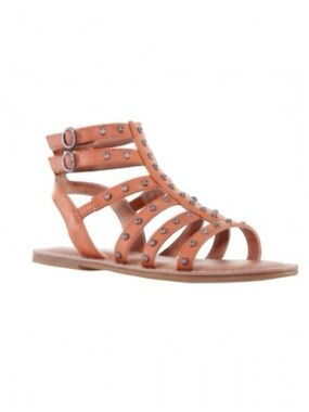 Nina Edie Gladiator Sandals Tan Studded | Girls Size 12